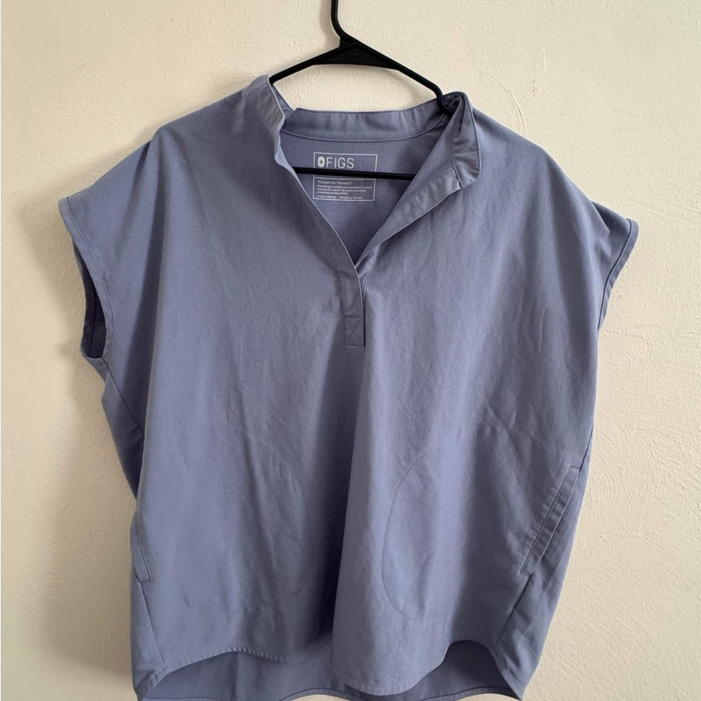 FIGS Rafaela Dusty Blue Top